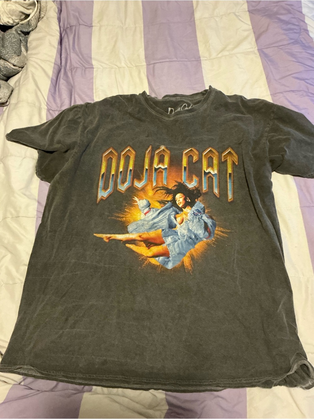 Doja Cat Graphic Band Tee in Faded Black